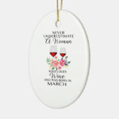 3月にワインを愛生まれする女性 セラミックオーナメント (左)