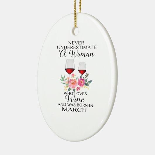 3月にワインを愛生まれする女性 セラミックオーナメント (左)