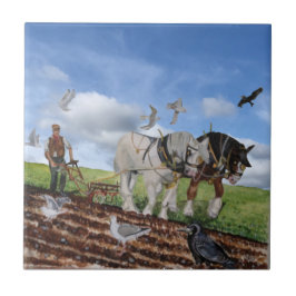 3月に大型の馬が鳴く タイル