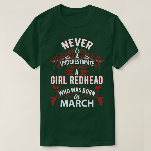 3月に少女の赤毛を軽生まれく見せない Tシャツ (デザイン正面)