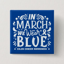 3月に我々は衣服青色結腸がんリボン 缶バッジ