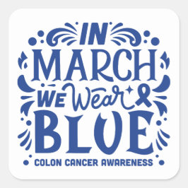 3月に私たち衣服ブルー スクエアシール