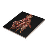 3月のノウサギのスケッチを持つ帽子屋 タイル (側面)