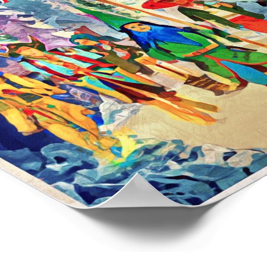 3月のファンタジーの友達に、あなたのテキストを追加ポスター ポスター (角)