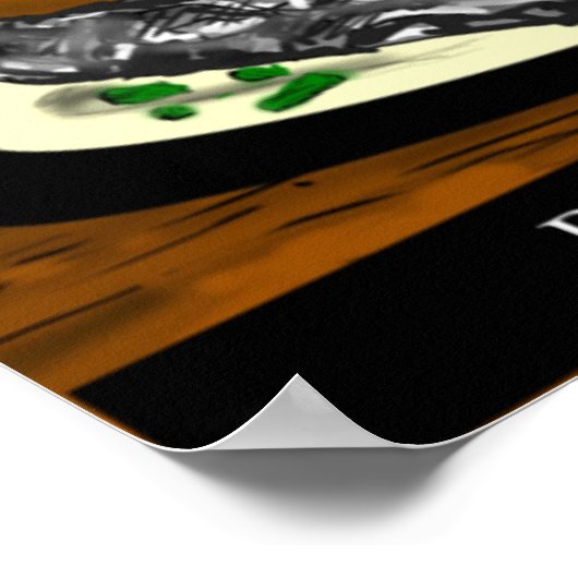 3月のポテトポスターのデスおもしろいドに注意 ポスター (角)