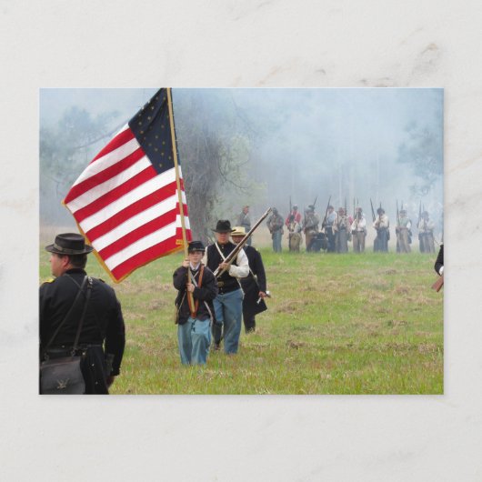 3月の交戦後 – 南北戦争の再現 ポストカード (正面)