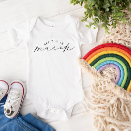 3月の妊娠の告知であなたを参照 ベビーボディスーツ