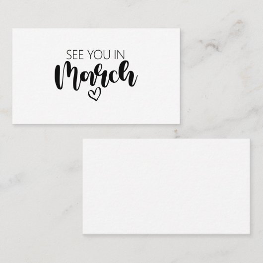 3月の妊娠の告知であなたを参照 名刺 (正面/裏面)