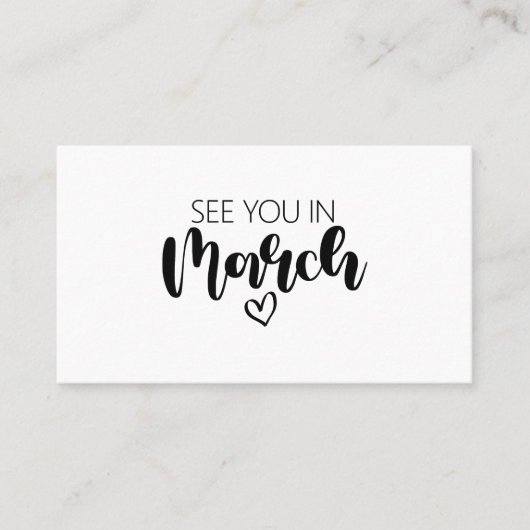 3月の妊娠の告知であなたを参照 名刺 (正面)