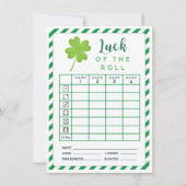 3月の幸運なロール ダブルサイド バンコ スコアカード 招待状 (裏面)