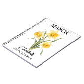 3月の水仙の植物画 誕生花 ノートブック (左側)