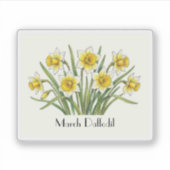 3月の水仙の花 ステッカー シール (正面)