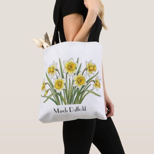 3月の水仙の花 トートバッグ (クローズアップ)