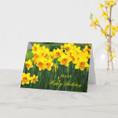 3月の素晴らしく黄色いラッパスイセンの誕生日 カード (黄色い花)
