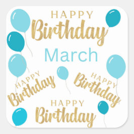 3月の誕生日おめでとう ステッカー