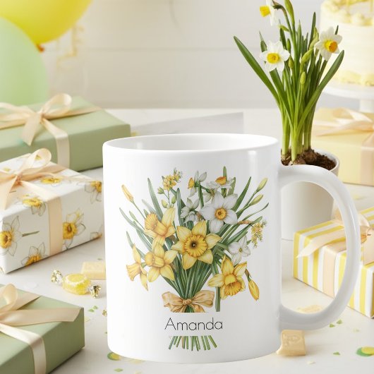 3月の誕生日にエレガントな黄色の水仙のコーヒー コーヒーマグカップ