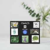 3月の誕生日のシンボル ポストカード (スタンド正面)