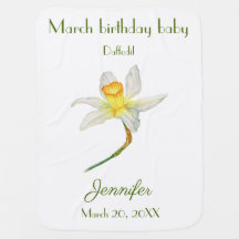 3月の誕生日水仙の花ベビーブランケット