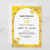  3月の誕生日 水仙 誕生花 オーダーメイド 招待状 (正面)