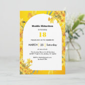  3月の誕生日 水仙 誕生花 オーダーメイド 招待状 (スタンド正面)