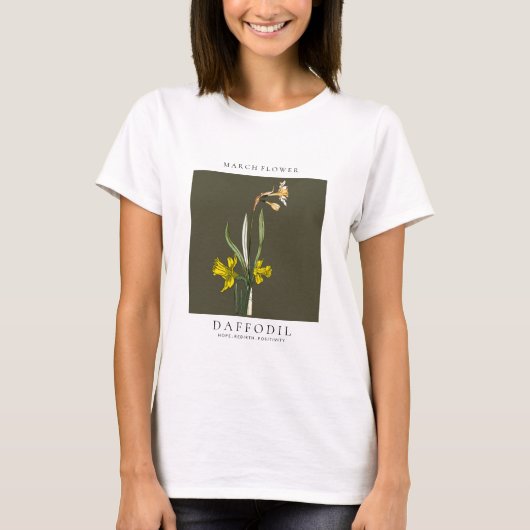 3月の誕生月のお花 Tシャツ (正面)