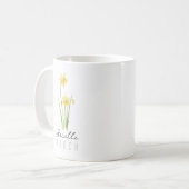 3月の誕生月フラワーと名前 - 水仙 コーヒーマグカップ (正面左)
