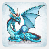 3月の誕生石龍：アクアマリン スクエアシール (正面)