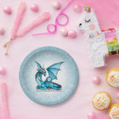 3月の誕生石龍：アクアマリン ペーパープレート (パーティー)