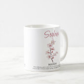 3月の誕生花パーソナライズギフト コーヒーマグカップ (正面右)