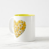3月の誕生花 水仙のハート ツートーンマグカップ (正面左)