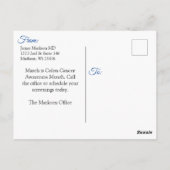 3月は大腸がん認識度月 ポストカード (裏面)