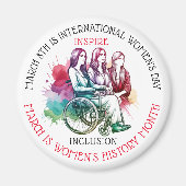 3月は女性の歴史の月を含インスパイアむ マグネット (正面)