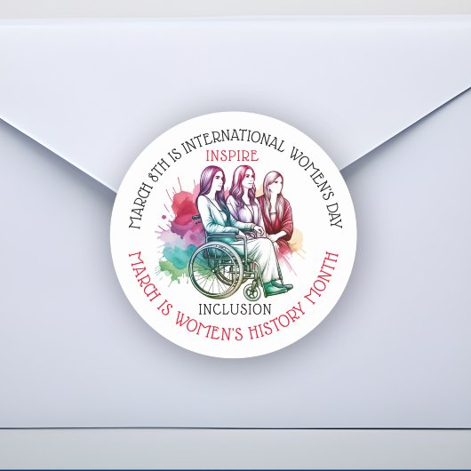 3月は女性の歴史の月を含インスパイアむ ラウンドシール