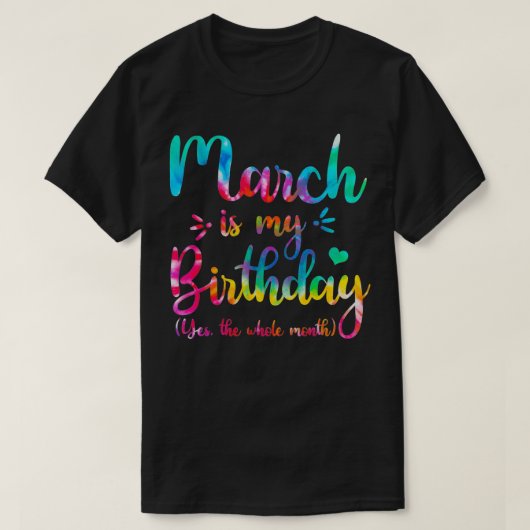 3月は私の誕生日Yesは全体の月3月Bda Tシャツ (デザイン正面)