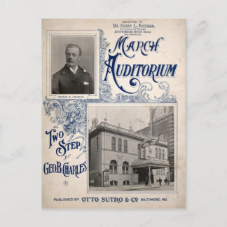 3月オーディトリウム音楽ホールボルチモアMD ポストカード