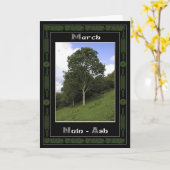 3月セルトのドルイド誕生日の木の記号 カード (黄色い花)