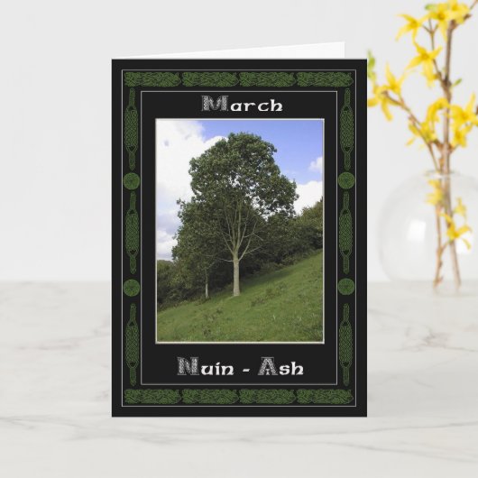 3月セルトのドルイド誕生日の木の記号 カード (黄色い花)