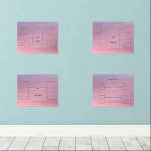 3月バスケットボール16 8 4チームブラケッ遊ト（ピンク）