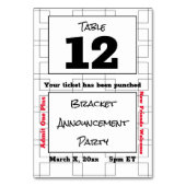 3月ブラケットバスケットボール発表パーティー テーブルナンバー (裏面)