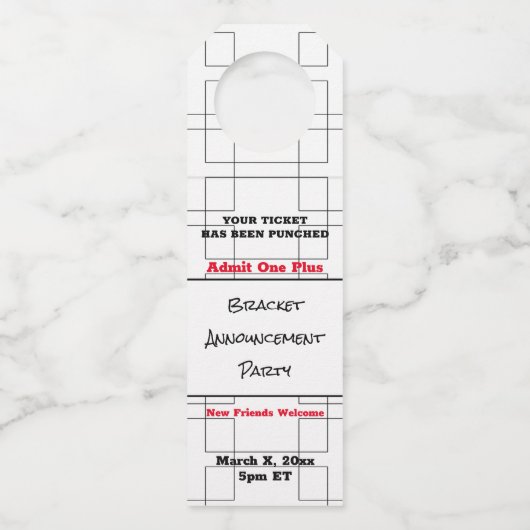 3月ブラケットバスケットボール発表パーティー ボトルネックタグ (正面)