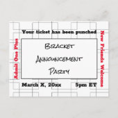 3月ブラケットバスケットボール発表パーティー ポストカード (正面)