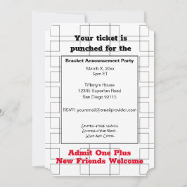 3月ブラケットバスケットボール発表パーティー 招待状