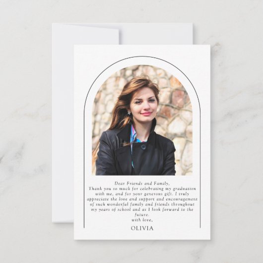 3月モダン2日の写真卒業 サンキューカード (裏面)