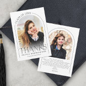 3月モダン2日の写真卒業 サンキューカード