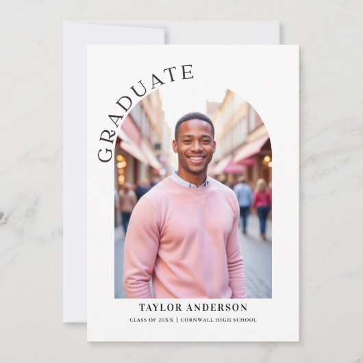 3月モダン2日写真卒業エレガント 案内状