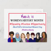 3月国際的は女性の日 ポストカード (正面/裏面)