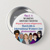 3月国際的は女性の日 缶バッジ (正面&裏面)