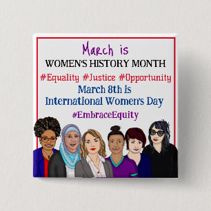 3月国際的は女性の日 缶バッジ