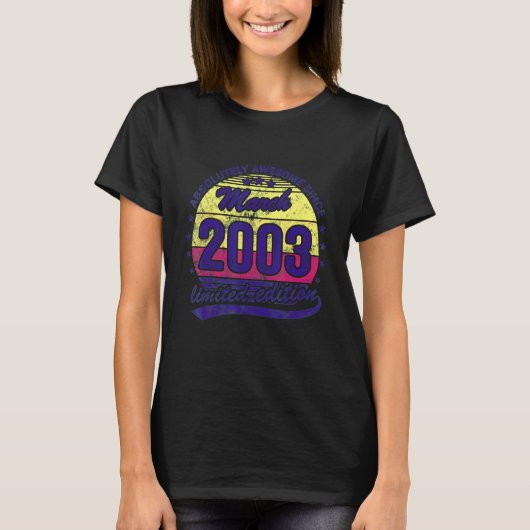 3月生まれの誕生日おめでとう！19歳のあなたは最高！ Tシャツ (正面)