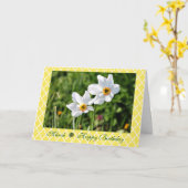 3月素晴らしく白いJonquilの花の誕生日 カード (黄色い花)